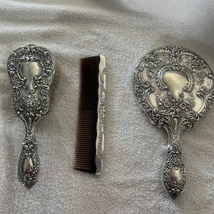 Vintage Gorham Sterling Silver No 23 Vanity Dresser Set- brush, comb and mirror